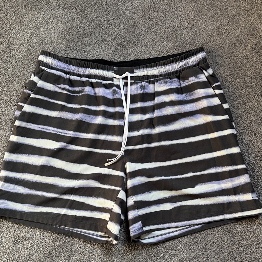 Lululemon Striped Black and White Swim Shorts